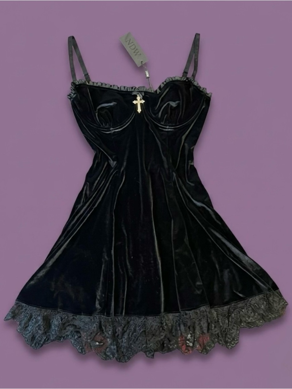 Widow x Dolls Kill - Midnight Blind Faith Velvet Dress